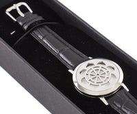 Dharma Wheel | Aromatherapy Oil Diffuser Bracelet with Adjustable Leather Strap - Mystic Moments UK